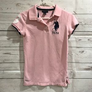 US Polo Assn Juniors Contrast Patch Rugby Shirt XS